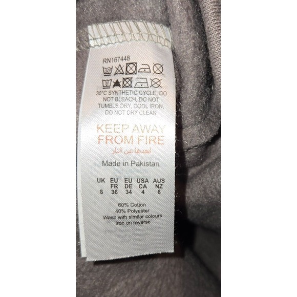 PrettyLittleThing Shape Wide Leg Joggers Charcoal Grey Toggle Waist Size US 4 - Picture 8 of 8